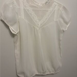 Elegant White Lace Women's Top